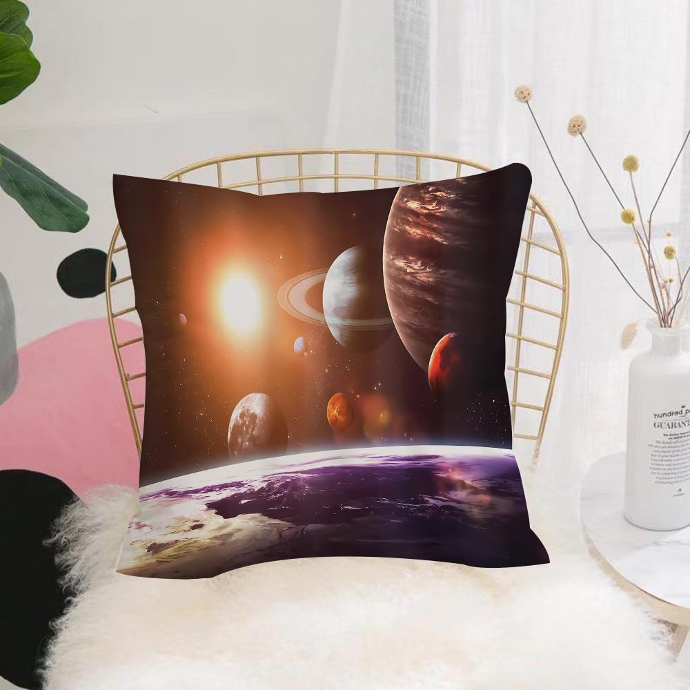 HYOSXW Cushion Cover,Throw Pillow Case Home Decorative for Living Room Bedroom Sofa Chair 16X16 Inch,Deepstellar space. Stars planets and moons.,Pillowcase 40X40cm