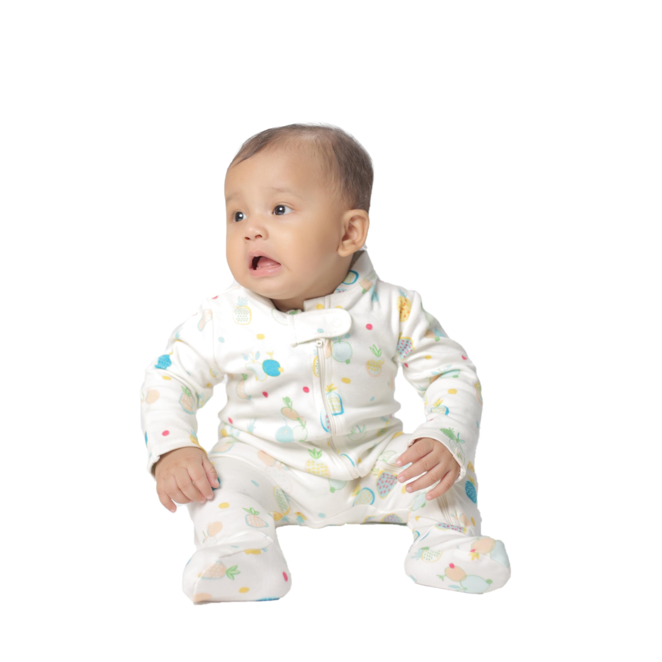 Baby Boys Cotton Trendy Jumpsuit - White 1-9-12 Months - ZA001393-image-46