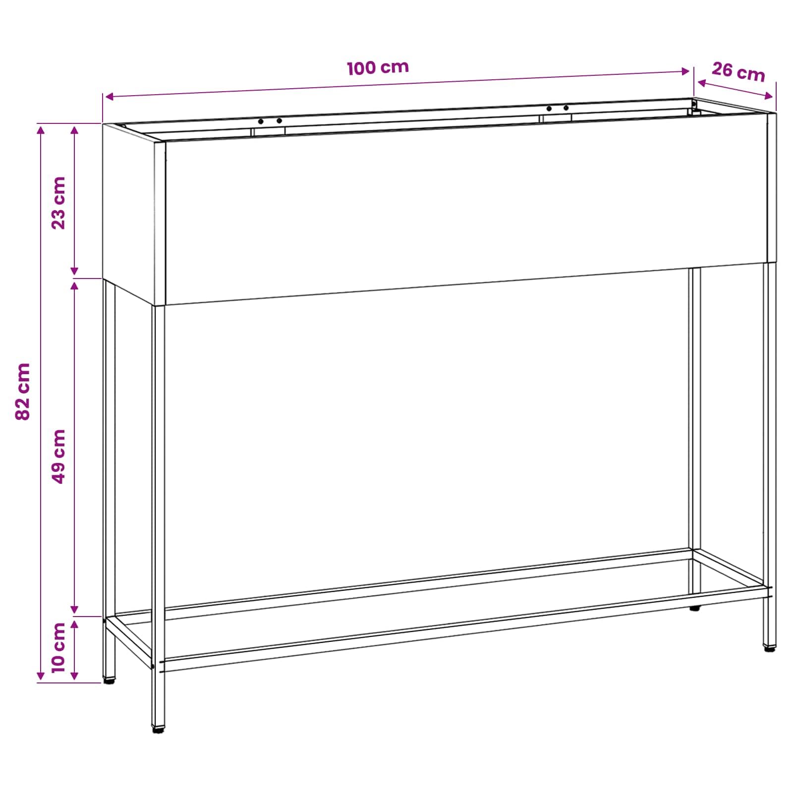 vidaXL Jardinera Elevada Plateado 100 x 26 x 82 cm Acero Galvanizado, Soporte de Plantas Duradero para jardín y terraza, Decorativo, Ideal para Espacios Verdes al Aire Libre