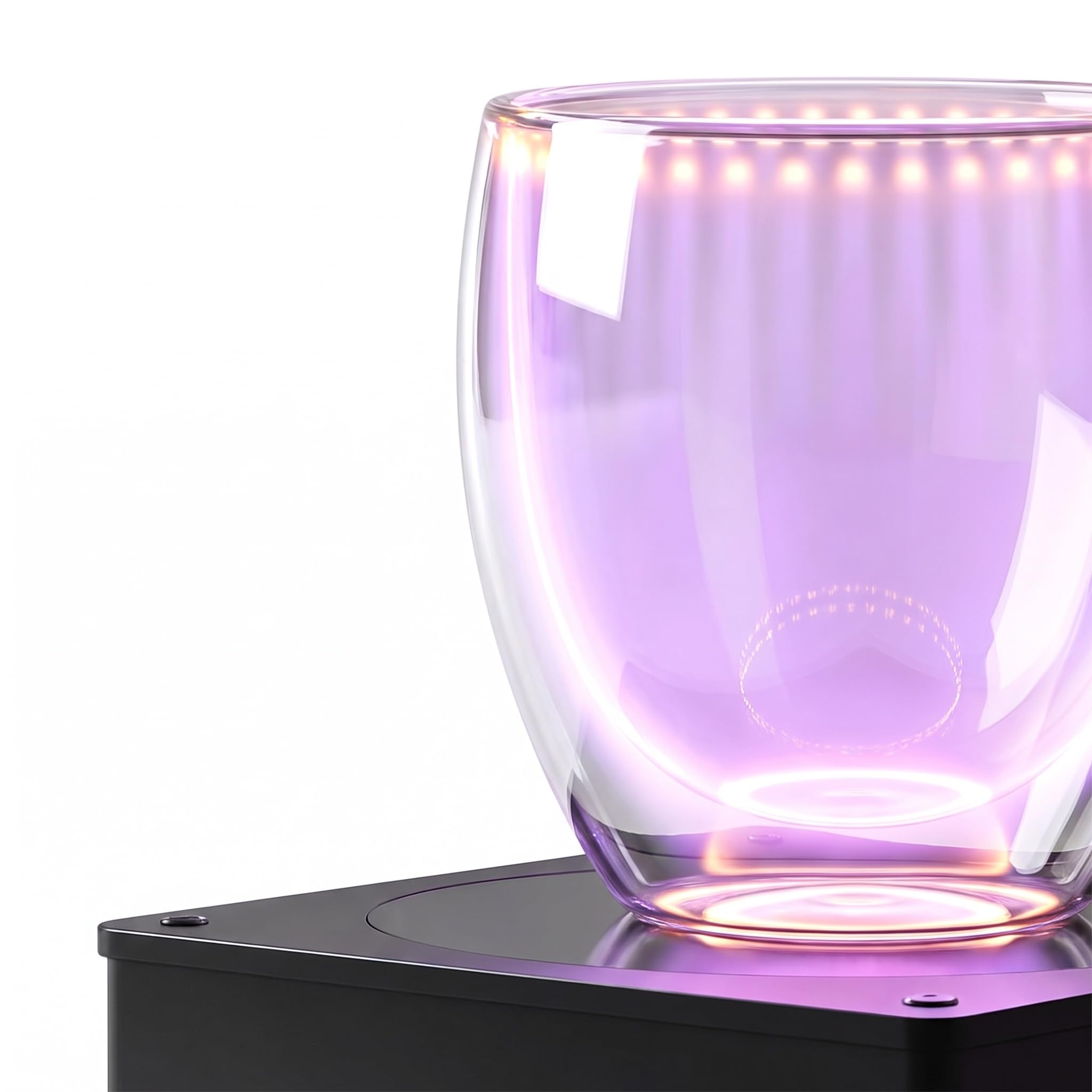 Vaso De Plasma con Bobina De Tesla, Taza Luminosa con Efecto De Rayo, Vaso De Cristal con Efecto De Rayo Eléctrico, Cristalería Iluminada Sensible Al Tacto con Base Excitadora, para Regalo