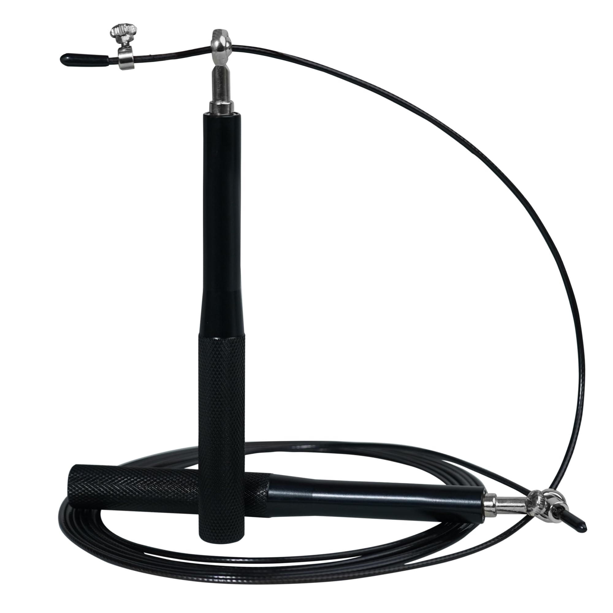 Metal Jump Rope Adjustable Jump Rope for Workout | Fitness Men Women and Kids | Speed Jumping Exercise Weighted Fitness Skipping with Counter - Heavy Handles (Multicolor) (BLACK)-image-37