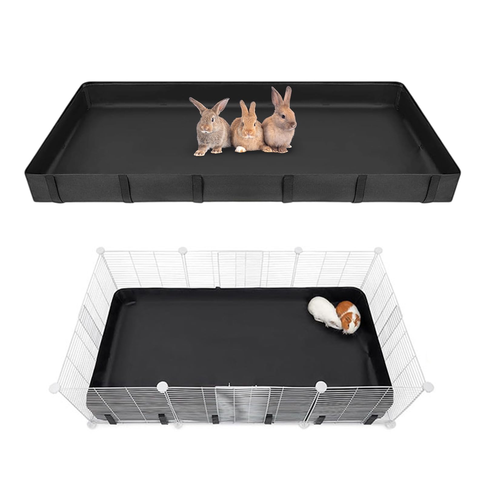 Housse de cage de cochons d'Inde imperméable fond pour habitat de petits animaux en toile pour lit de chinchilla (105 x 69 x 11 cm)