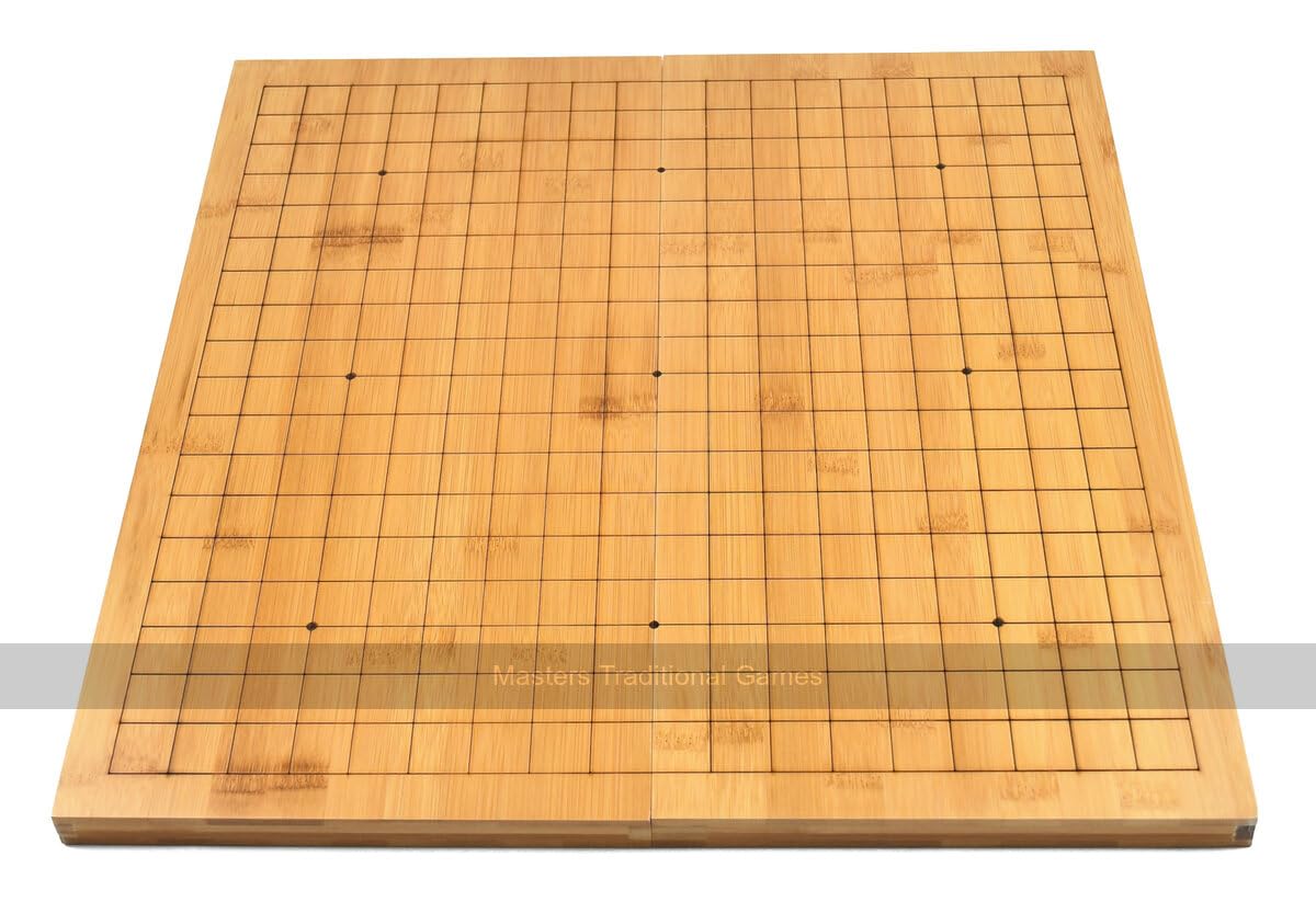 Folding Bamboo Go Board - 19 X 19 - Hinged with indented Lines - Perfect for Traditional Go Games
