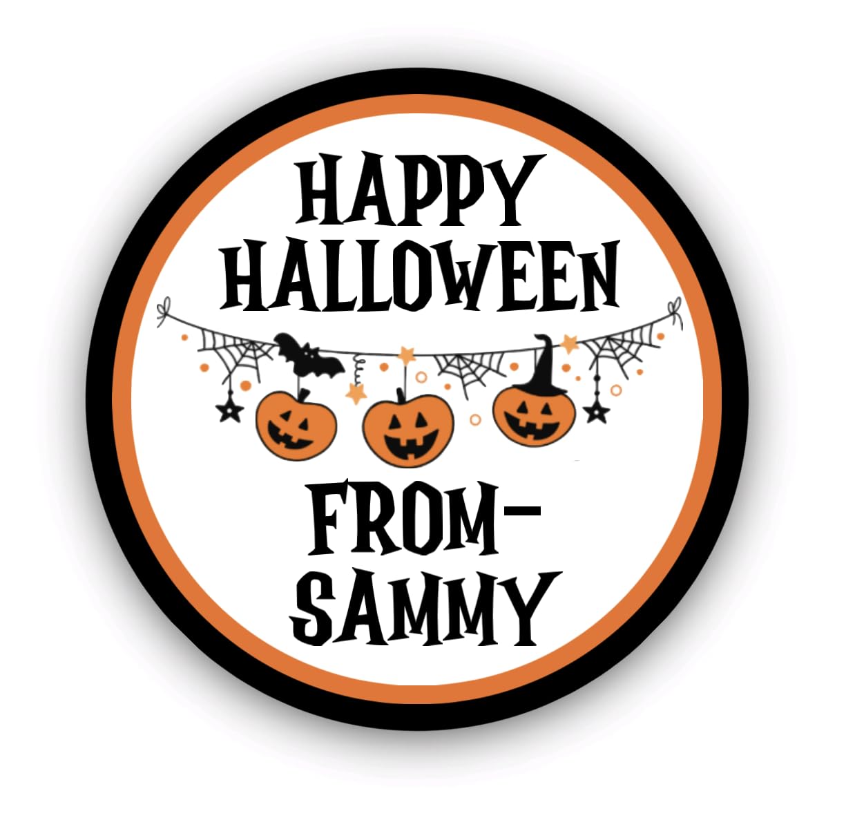 Personalized Customized Halloween Party Favor Thank You Stickers - Round Labels - Choose Your Size