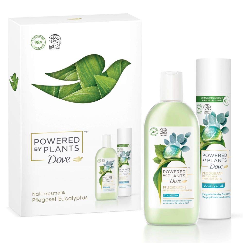 Dove Powered by Plants zestaw upominkowy z eukaliptusem dla odświeżającej pielęgnacji skóry z żelem pod prysznic i dezodorantem (250 ml + 75 ml)
