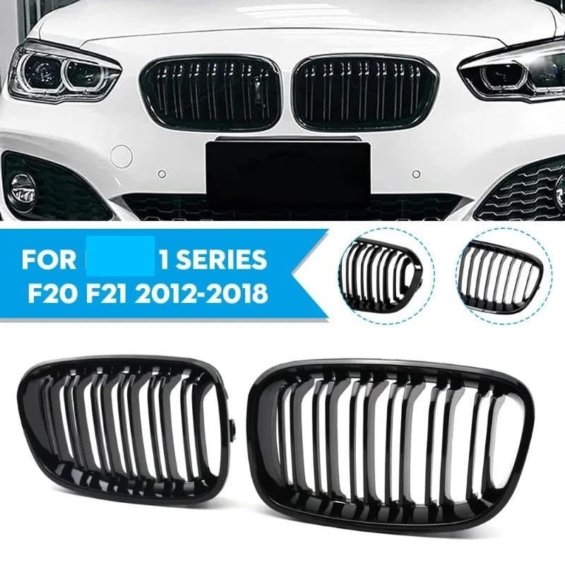 Parrilla de riñón en negro brillante I para parachoques de BMW Serie 1 2012-2018 3