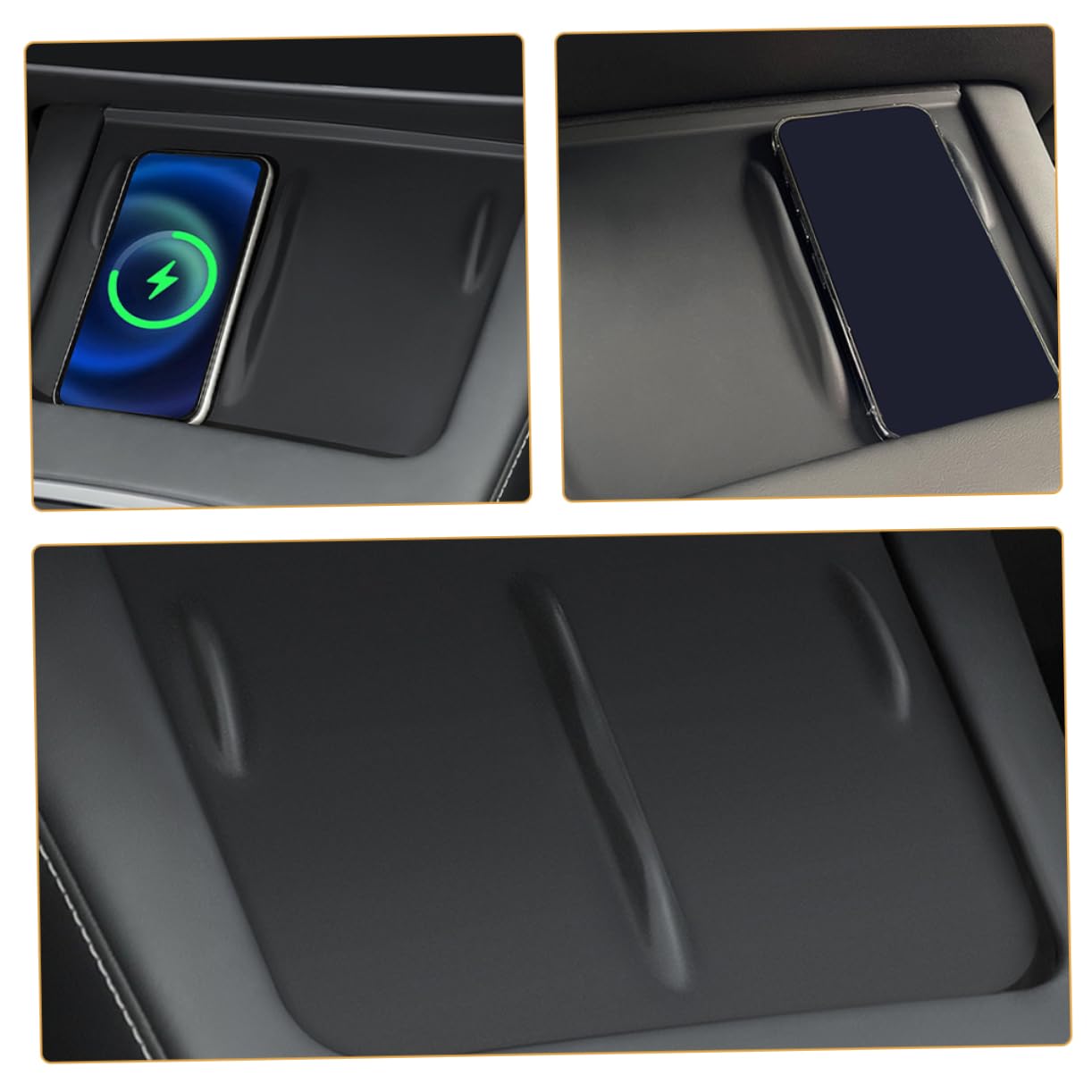 Cabilock Silicone -Slip Pad for Center Console Cover Car Interior Accessory Black