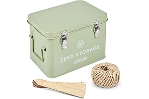 Seed Storage Box – Metal Seed Packet Organizer for Every Garden Lover