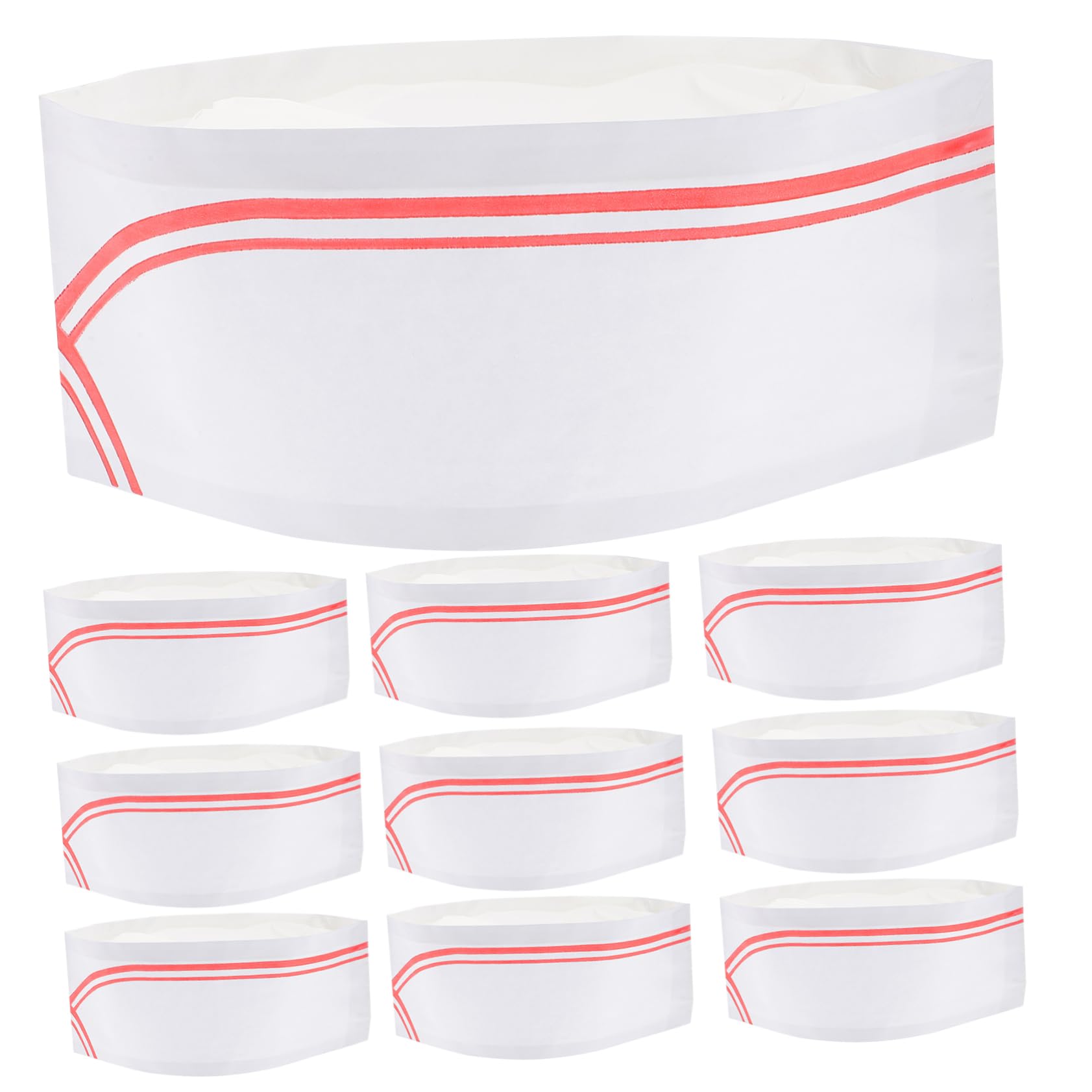 TOVINANNA 40Pcs Disposable Chef Hats for Adults Lightweight Headgear with Blue Trim Comfortable Kitchen Accessories for Cooks and Bakers Fits for Catering Schools