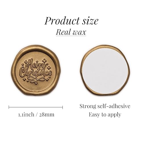 Miniatura 3 de UNIQOOO Calcomanías de sello de cera, calcomanías de sello de invitación de boda de romero, 50 unidades autoadhesivas de color blanco perla con