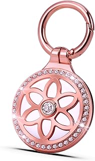 Airtag Holder, Metal Badge Rhinestone Airtag Keychain case, 360 ° sturdy protection Airtag key chain, Air tag key chain compatible Apple Airtag