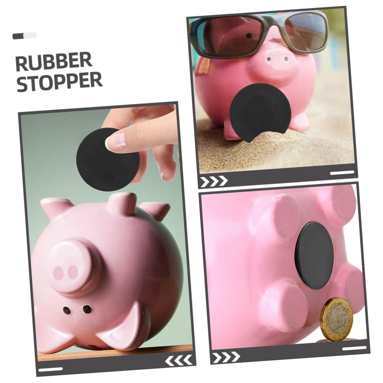 Hohopeti 15pcs Rubber Piggy Bank Stoppers Plugs for Money Saving Box Coin Deposits Plaster Figurines Stable Reusable