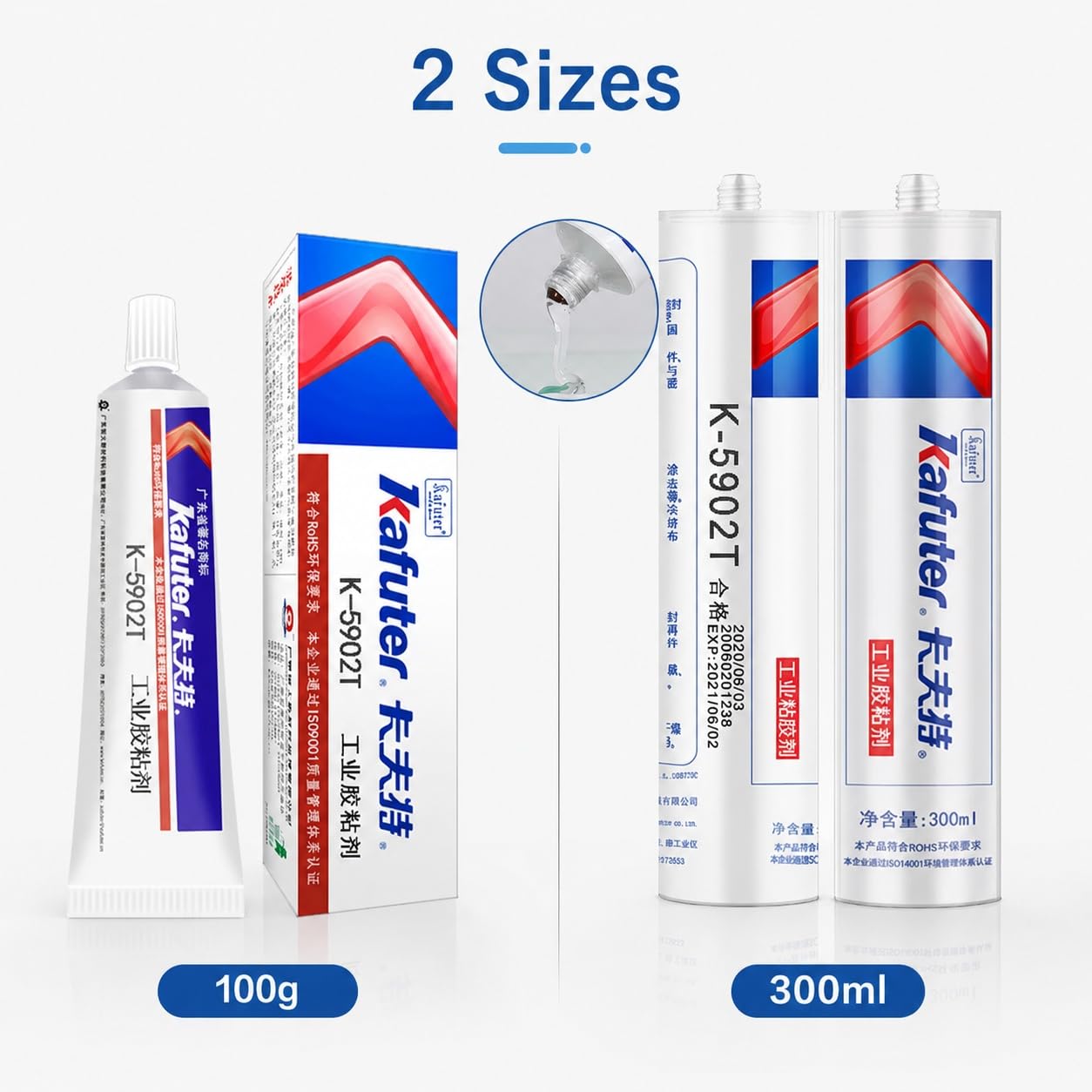 VIDOO Kafuter K-5902T Płynny Silikon, Matryca Zalewowa o Przejrzystości Klasy Optycznej do Cienkowarstwowych Taśm LED - 300ml