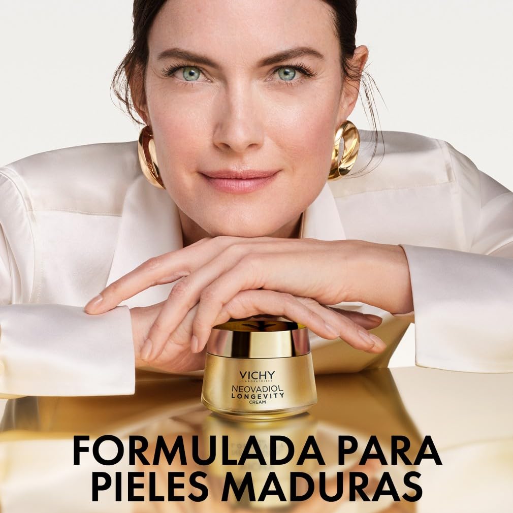Vichy Neovadiol Crema Pro-Volumen Longevidad, crema antiedad redensificante, cuidado facial regenerador, hidratante y reafirmante, para pieles maduras, envase de recarga, 50 ml. | Redensificante, Regenerador, Hidratante y Reafirmante, Para Pieles Maduras,