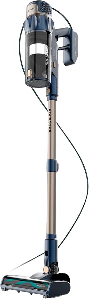 Cecotec Aspiradora Escoba con Cable Conga Rockstar 800 Powerhead Titán. 600W, Poder de Succión de 15kPa, Depósito de 700ml, Cepillo Motorizado, Tubo Telescópico, Accesorios, Radio de Acción 9m