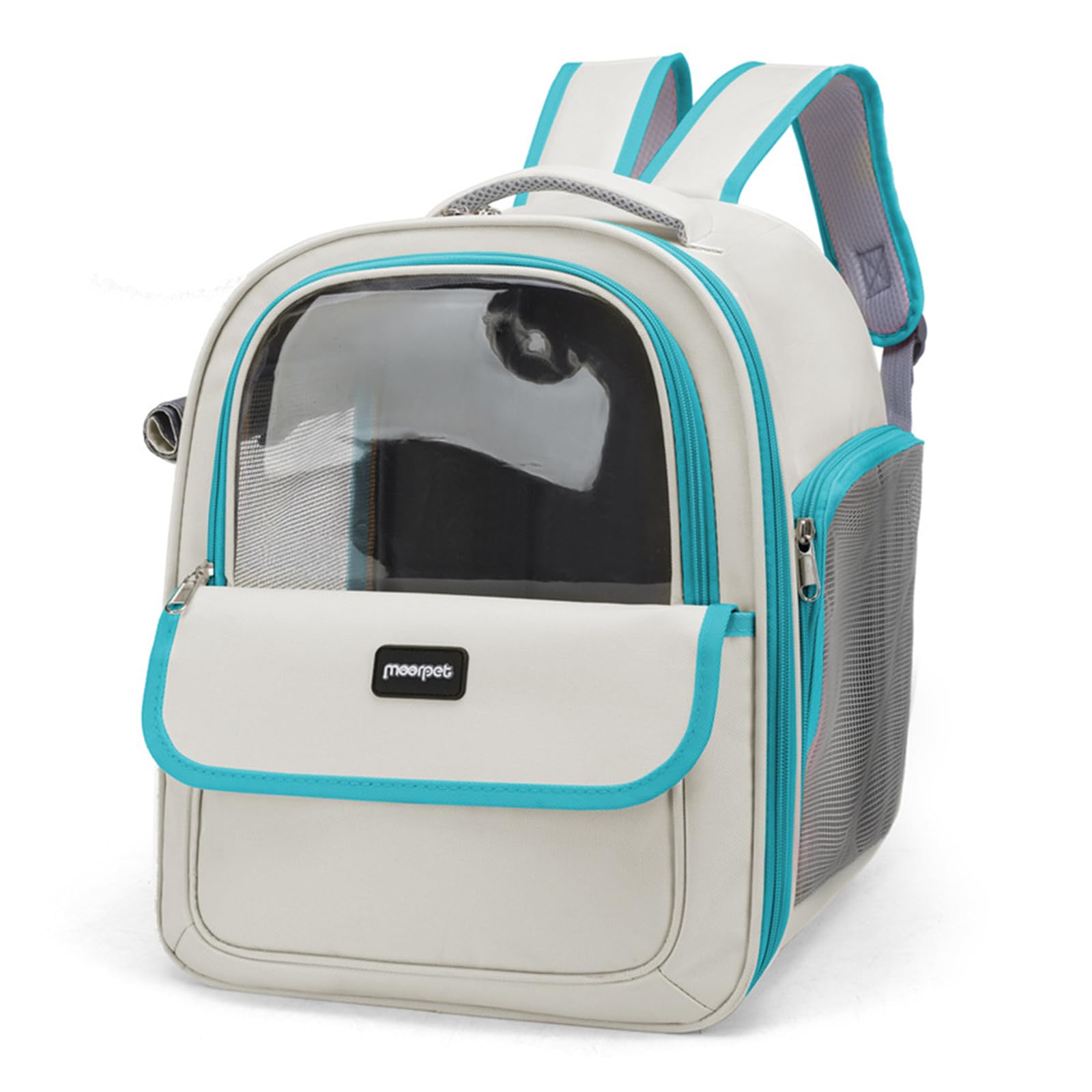 PETCUTE Zaino Pieghevole per Cani e Gatti di Piccola Taglia,Trasportino Zaino Porta Cane Gatto 7kg,Zaino per Gatti con Cinturino di Sicurezza Interno,Zaino Gatto per Viaggo e Campeggio