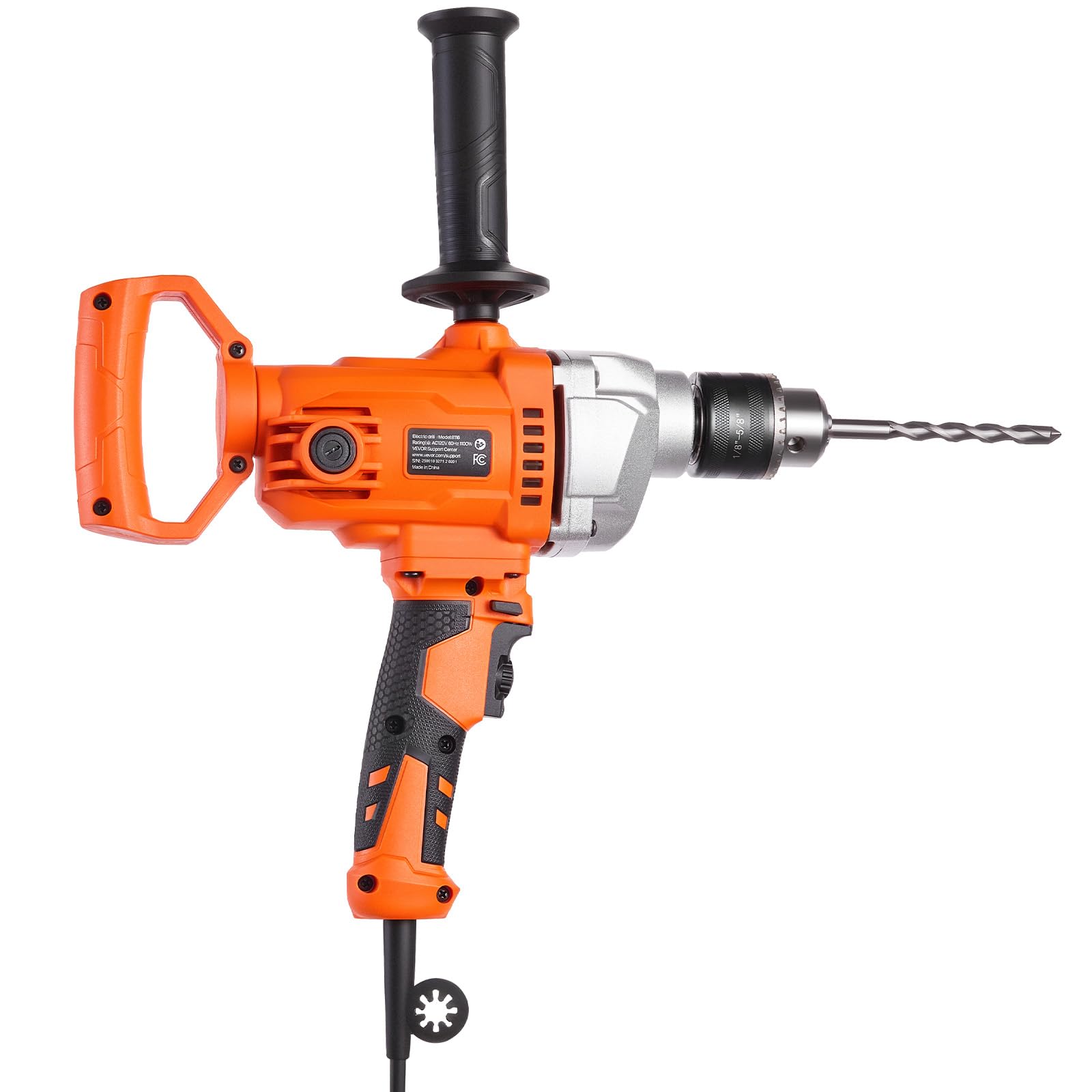 VEVOR elektrische Bohrmaschine 15,89 mm mit Mixer Bohrmaschinenmischer 850 U/min 3,2 A Mischbohrmaschine mit D-Griff zum Bohren & Mischen multifunktionale Bohrgerät mit Mischer für Futter Zement