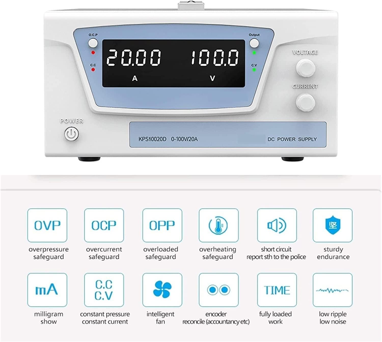 Alimentatori CC programmabili Porta Alimentazione programmabile DC Banco da Lavoro Regolabile for la Manutenzione del Laboratorio 1A Software for PC 30V 10A 5A 60V,KPS1005D