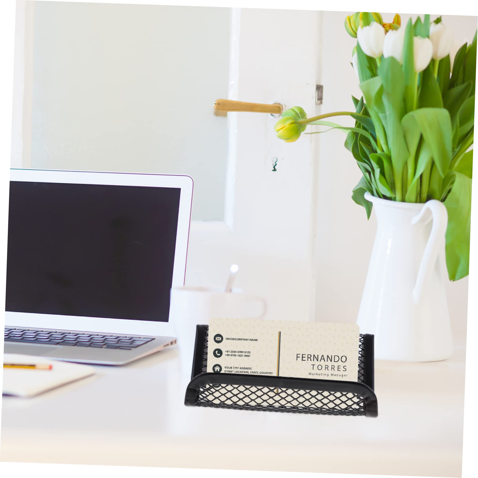 NUOBESTY 10pezzi Supporto Per Biglietti Da Visita Elegante Organizer Per Ufficio Stabile e Resistente Per Carte Da Visita e Appuntamenti Design Minimalista e Professionale
