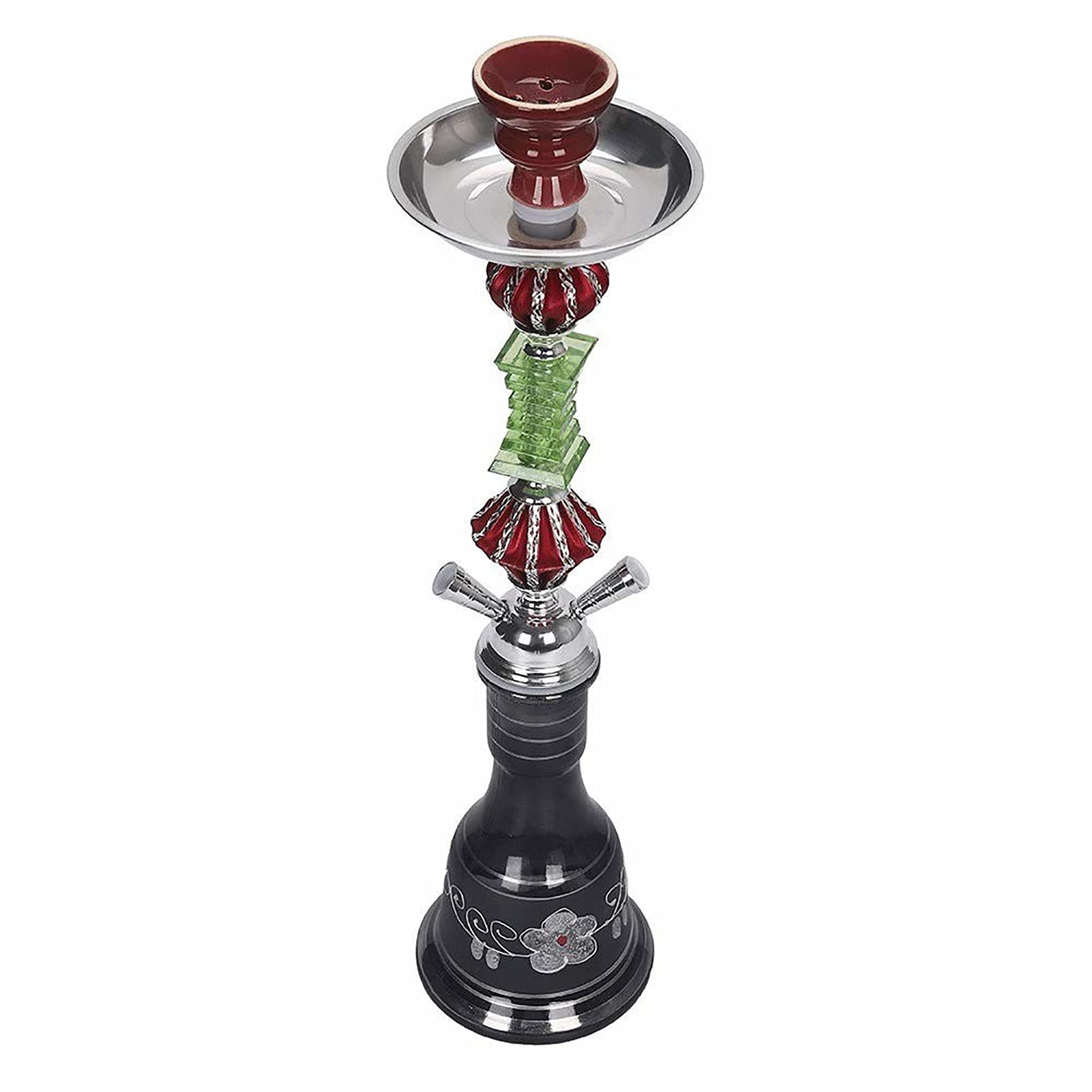 Juego De Narguile De Lujo De 2 Mangueras Con Soporte Para Carbón Cuenco De Narguile De Silicona Adaptadores De Pinzas Para Manguera De Narguile De Seda Fácil Instala B