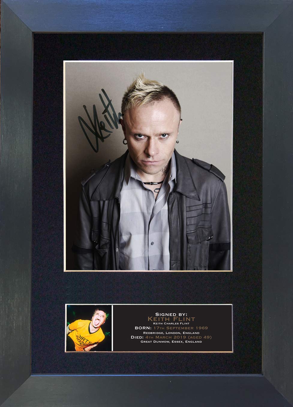 U've Been Framed Black,Gold #779 Keith Flint Signed Autograph Mounted Photo Reproduction Print A4 Rare Perfect Birthday (297 X 210Mm) (Black Frame)