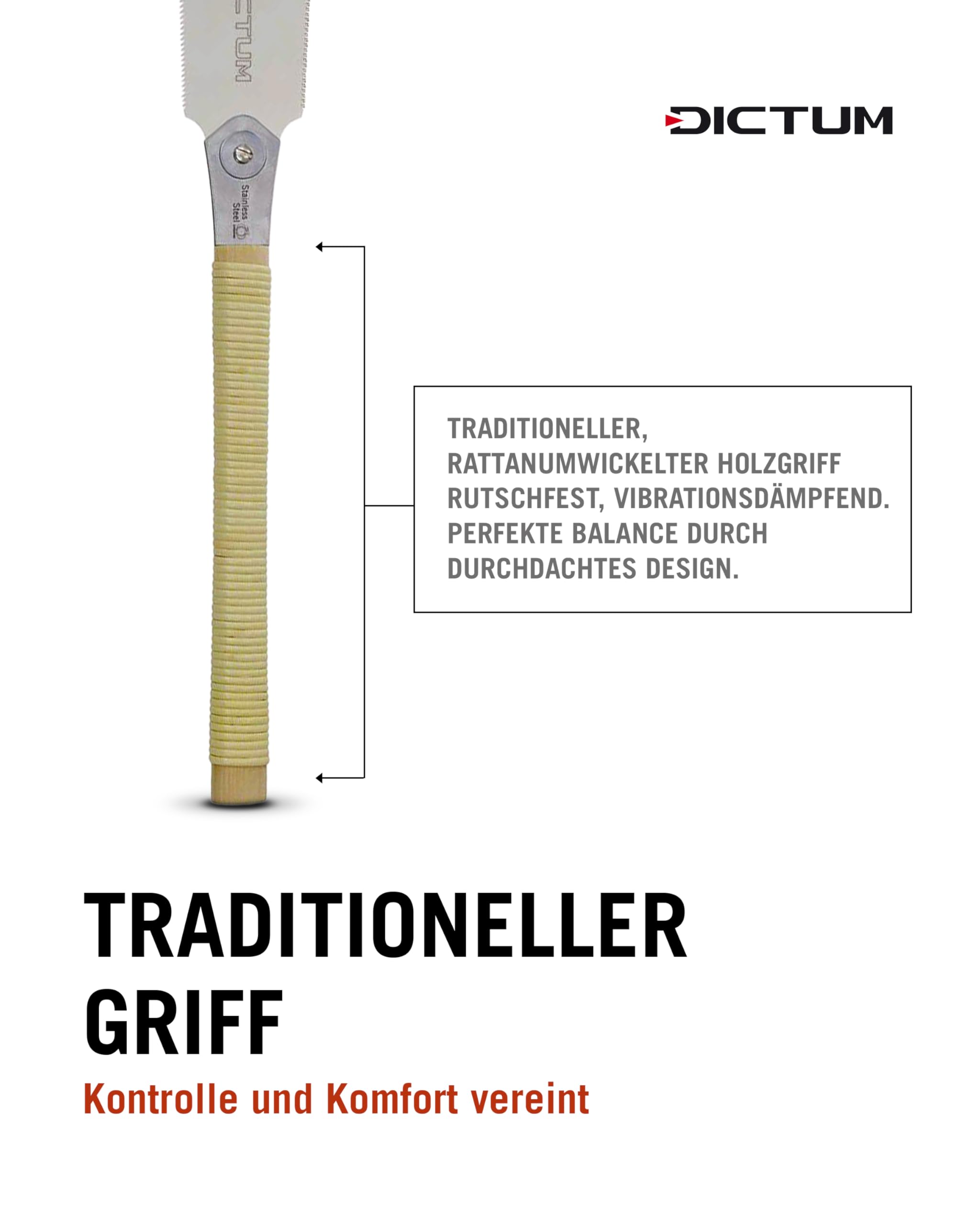 DICTUM Ryoba 240 Seiun Japansäge 240 mm Blatt Längs- Querschnitt rostgeschützt impulsgehärtet