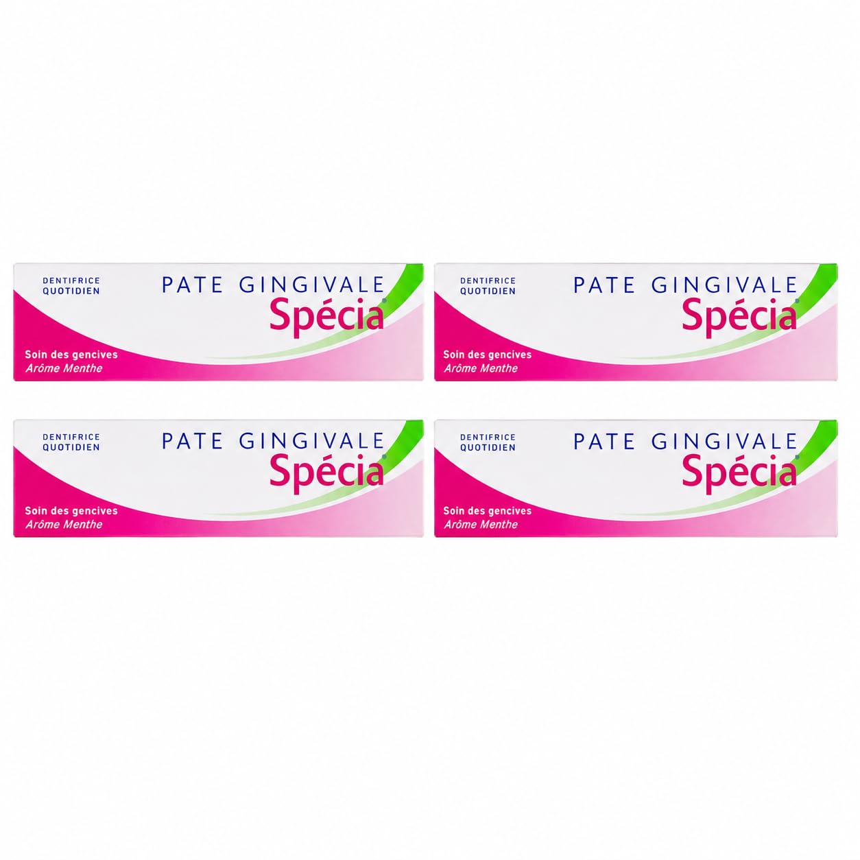 Spécia Pâte Gingivale – Dentifrice Quotidien pour le Soin des Gencives – Arôme Menthe – Lot de 4 Tubes de 100 ml