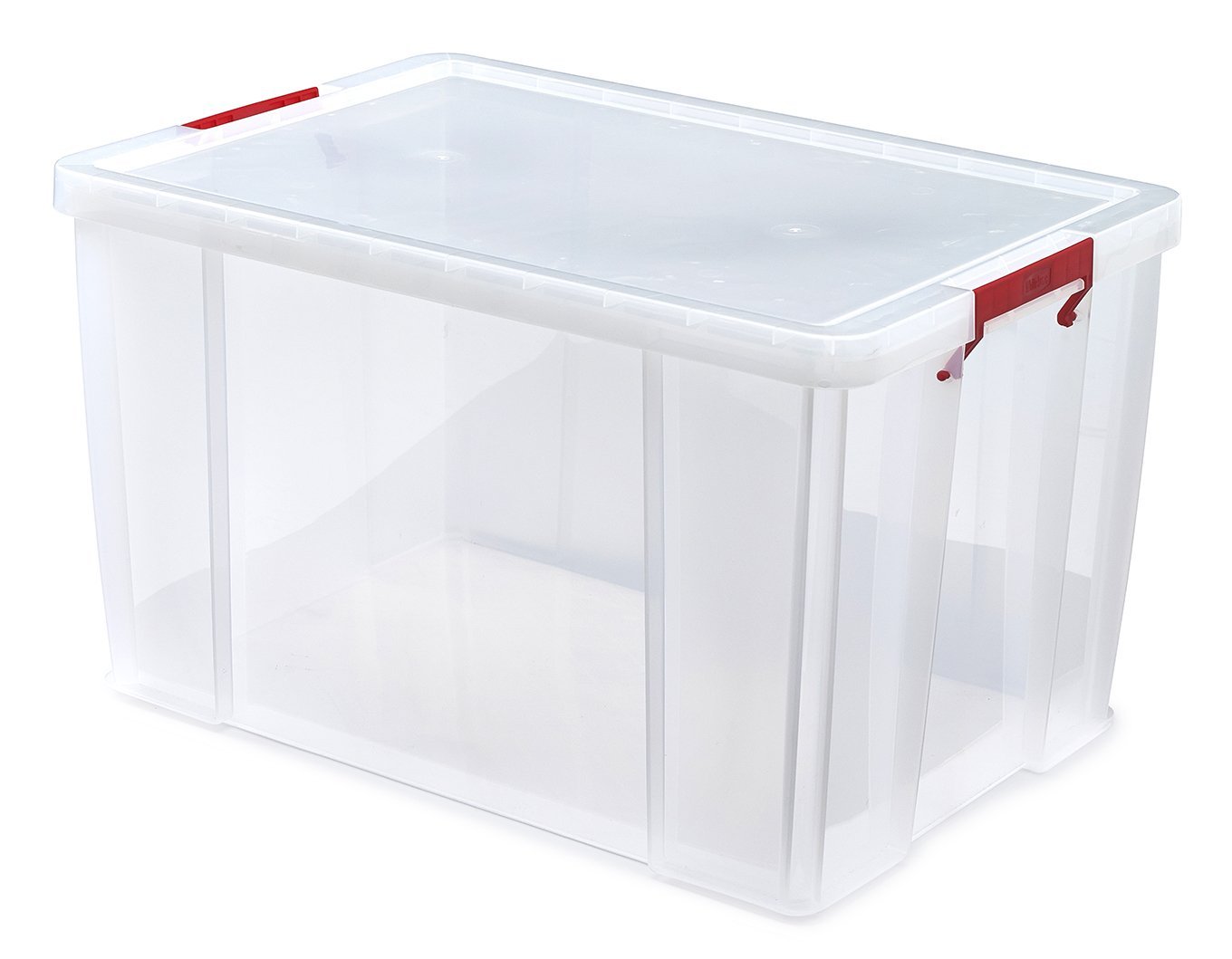 Whitefurze Natural Allstore Container With Silver Clamp, Plastic, 85 Litre