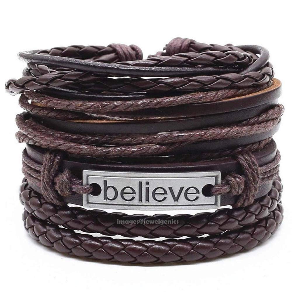 See full amazon price history chart for Jewelgenics 4 Pcs Genuine Leather Bracelet Wraps Handmade Beleive Rope Winding Bracelets for Men and Women (Unisex) Jewelgenics 4 Pcs Genuine Leather Bracelet Wraps Handmade Beleive Rope Winding Bracelets for Men and Women (Unisex) (B08QJDWYL8) Amazon Price History, Amazon Price Tracker