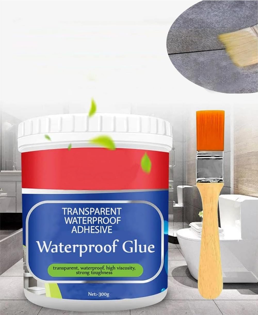 Dizaa Crack Seal Glue with Brush Transparent Waterproof Glue for Roof Leakage Crack Seal Agent Roof Water Leakage Solution Water Proof Glue Transparent Glue Waterproofing for Wall Tiles (300gm) (2) (B0D49QW6B1) Amazon Price History, Amazon Price Tracker