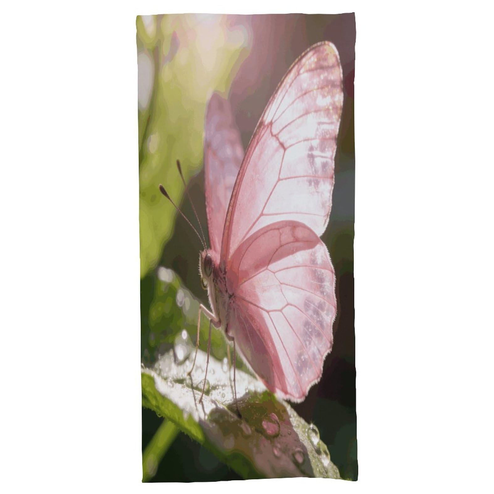Fodpand Style Pink Butterfly Bath Towel, Highly Absorbent & Quick Drying Beach Towel, Compact & Lightweight Pool Towel For Bathroom, Beach, Pool, Gym, Spa, And Hotel Use
