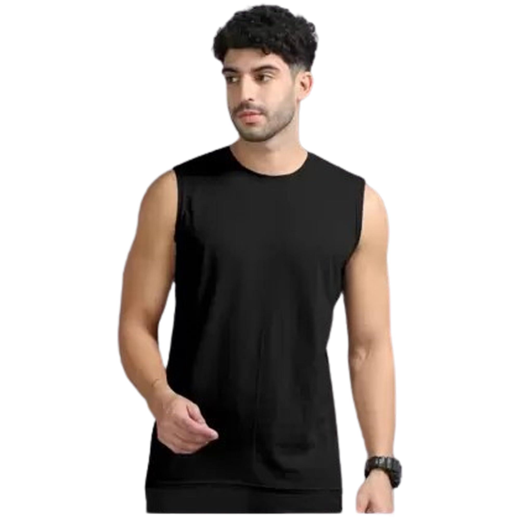 rlp Men's Round Neck Cut Sleeve Sleeve Less T Shirt (Pack of 1)-picture-25