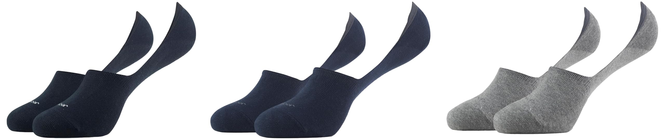 jockey Men's No Show Cotton Socks (Black, Mid Grey Mel, Navy, Pack of 2, Free Size) - 6 Count-picture-52