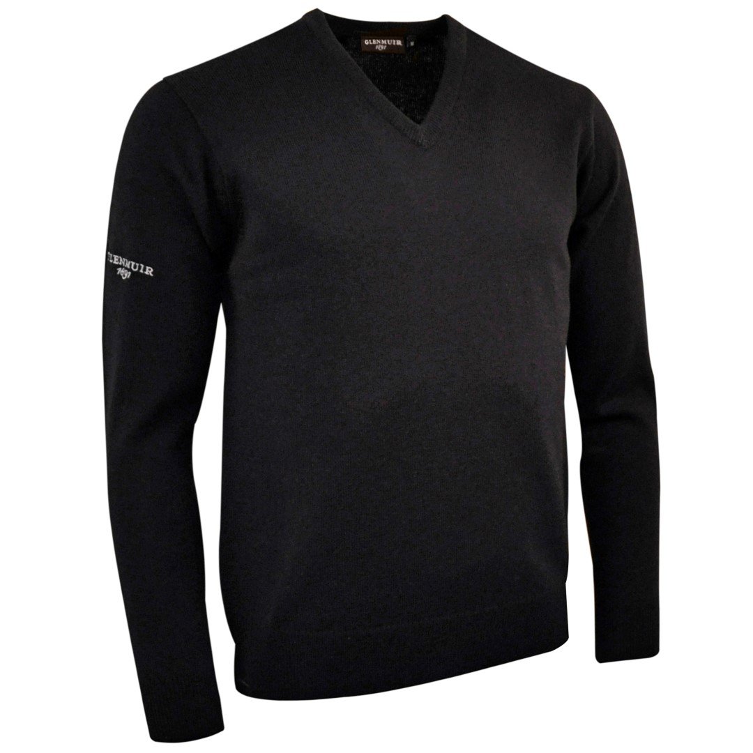 Glenmuir Lomond V Neck Lambswool Sweater Black XXL