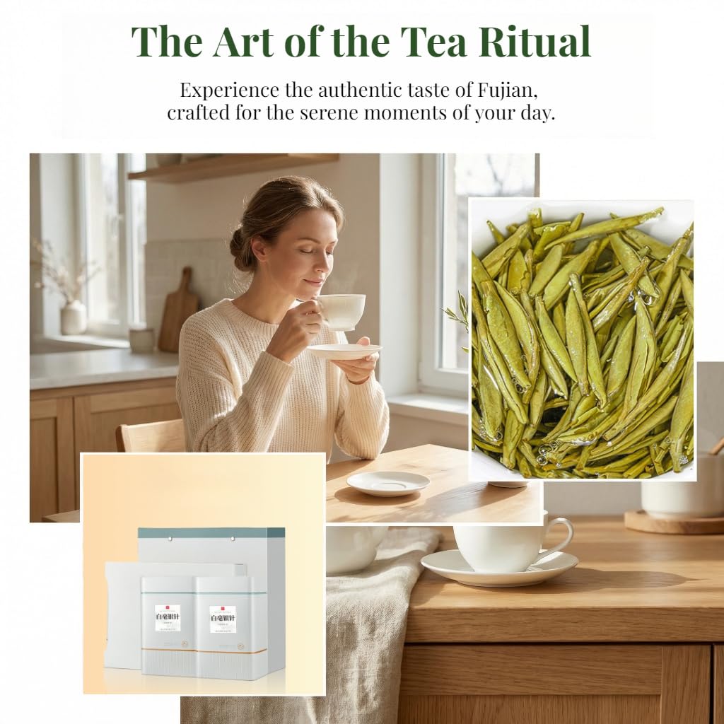 Premium Weißer Tee BaiHaoYinZhen 500g | Erste Qualität | Ohne Zusatzstoffe, Loser Blatttee 17,64oz | Für Arbeit Und Bürositzungen