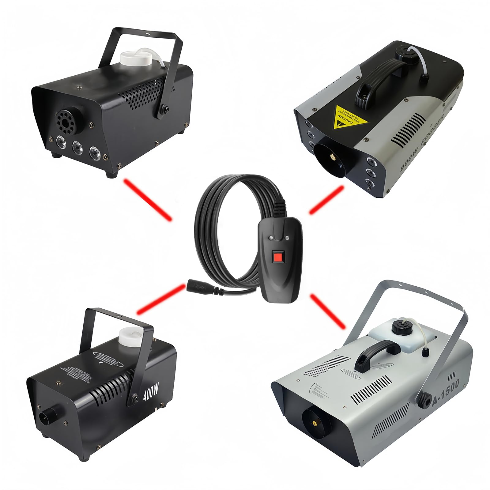 Controllo remoto portatile a 3 pin per macchina del fumo da 400 W, 900 W, 1500 W, telecomando per macchina del fumo, ricevitore per macchina del fumo, per Halloween, Natale, matrimoni, spettacoli