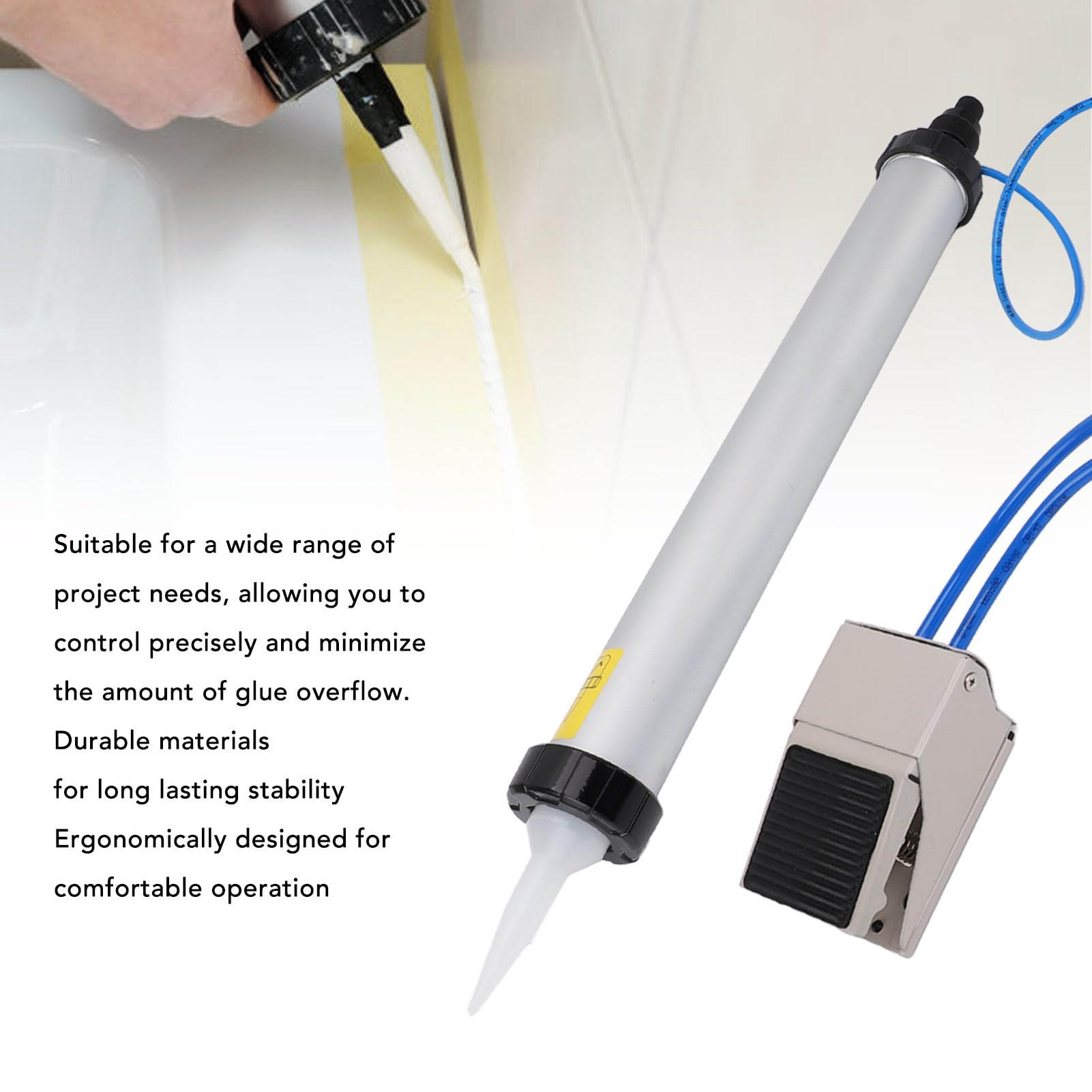 Herramienta Neumática para Aplicar Masilla, Aplicador Portátil de Aleación de Aluminio, Ligero y Eficiente para Decoración Hogar - Control Preciso, Material Duradero, Uso