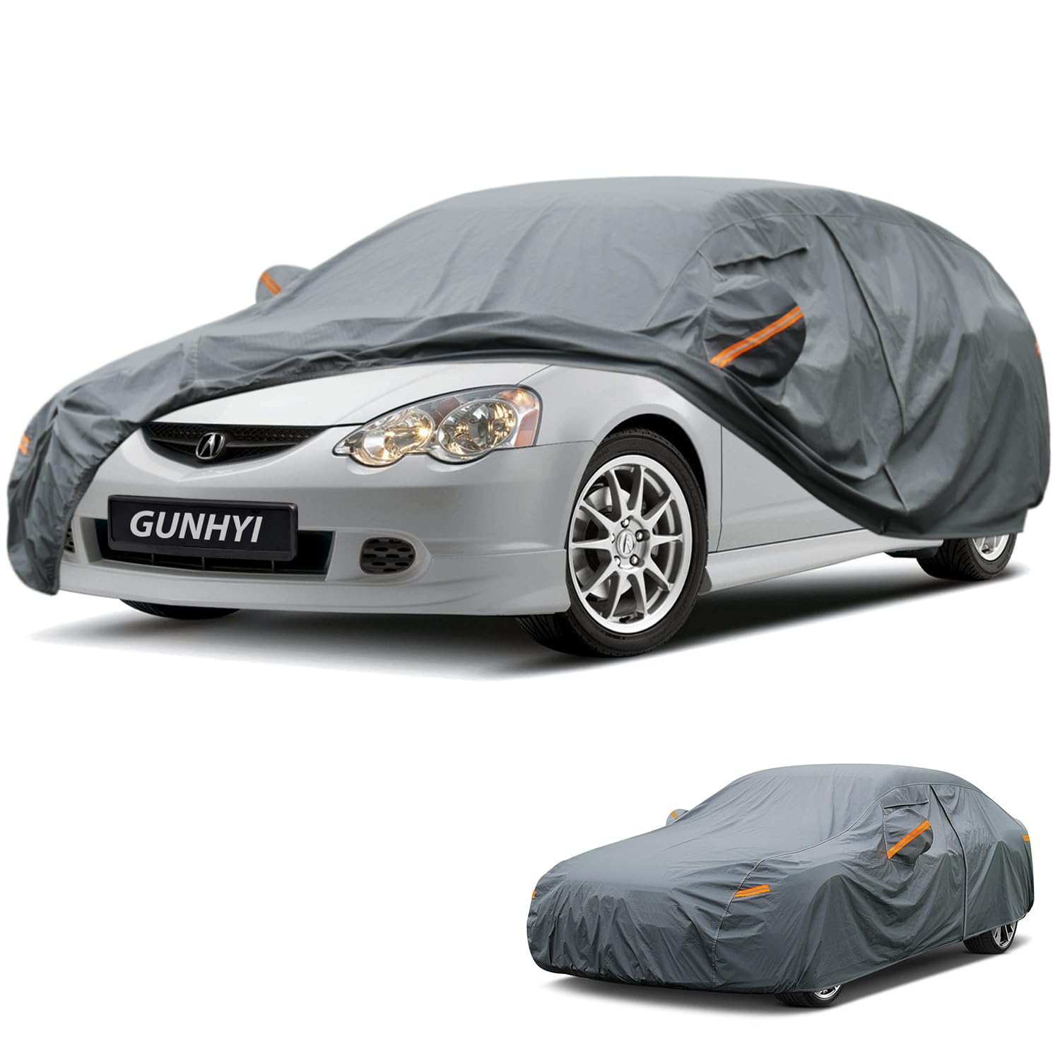 GUNHYI Premium Car Cover Custom Fit Acura RSX Type-S, 16 Layers Heavy Duty Car Cover Waterproof All Weather with Zipper Door for Sun Rain Snow Dust Uv Protection