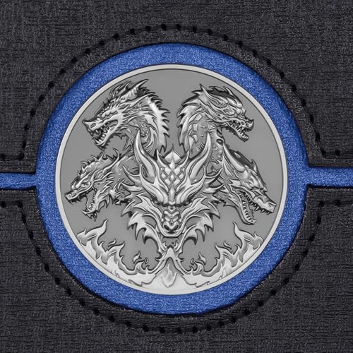 Image of Kabinka Commander Deck Box for MTG with Metal Emblem, Card Deck Box with Dice Tray, Holds 100 Double-Sleeved Cards for TCG /PTCG, Cards Storage Case with 35PT Magnetic Card Holder (Black& Blue, Dragon)