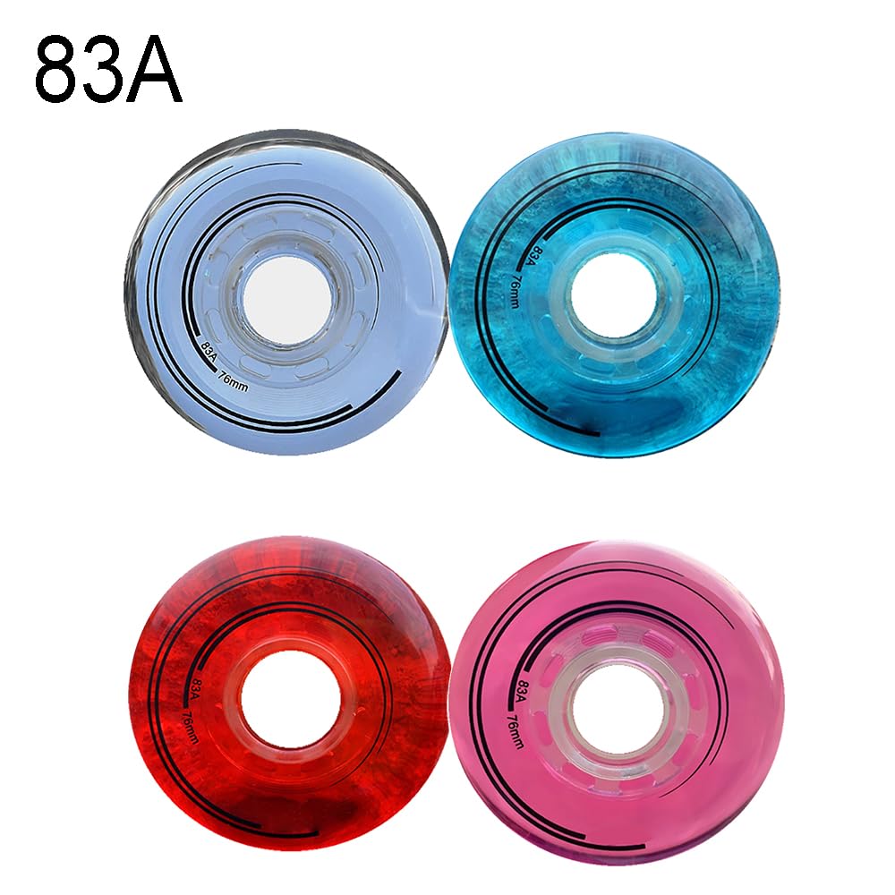 Roues de Roller en Ligne 83A de 64 mm, 68 mm, 70 mm, 72 mm, 76 mm, 80 mm, pour Patins à Roues alignées sur Asphalte ou Roller Hockey en intérieur et en extérieur, Lot de 4
