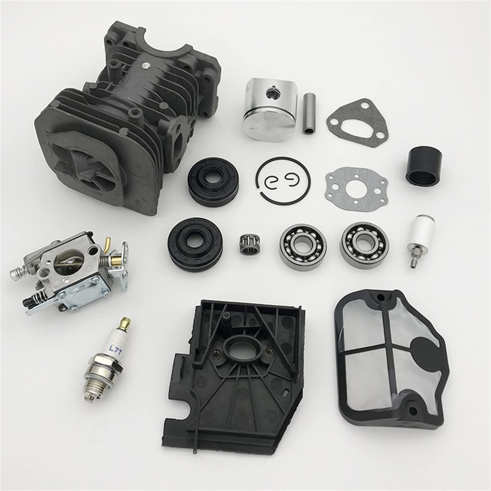 IWBR Kit de Filtro de Aire de carburador de bujía de pistón de Cilindro de 40mm Apto for Husqvarna 142 141 Motosierra Piezas de Repuesto de Sierra de Cadena