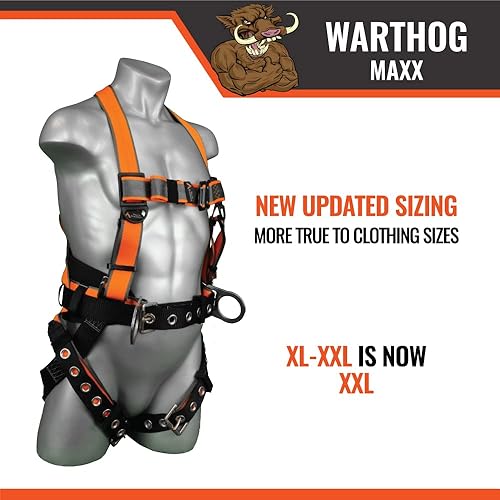 Miniatura 5 de Malta Dynamics Warthog MAXX - Arnés de seguridad para protección contra caídas con cinturón de seguridad extraíble, arnés de cuerpo completo