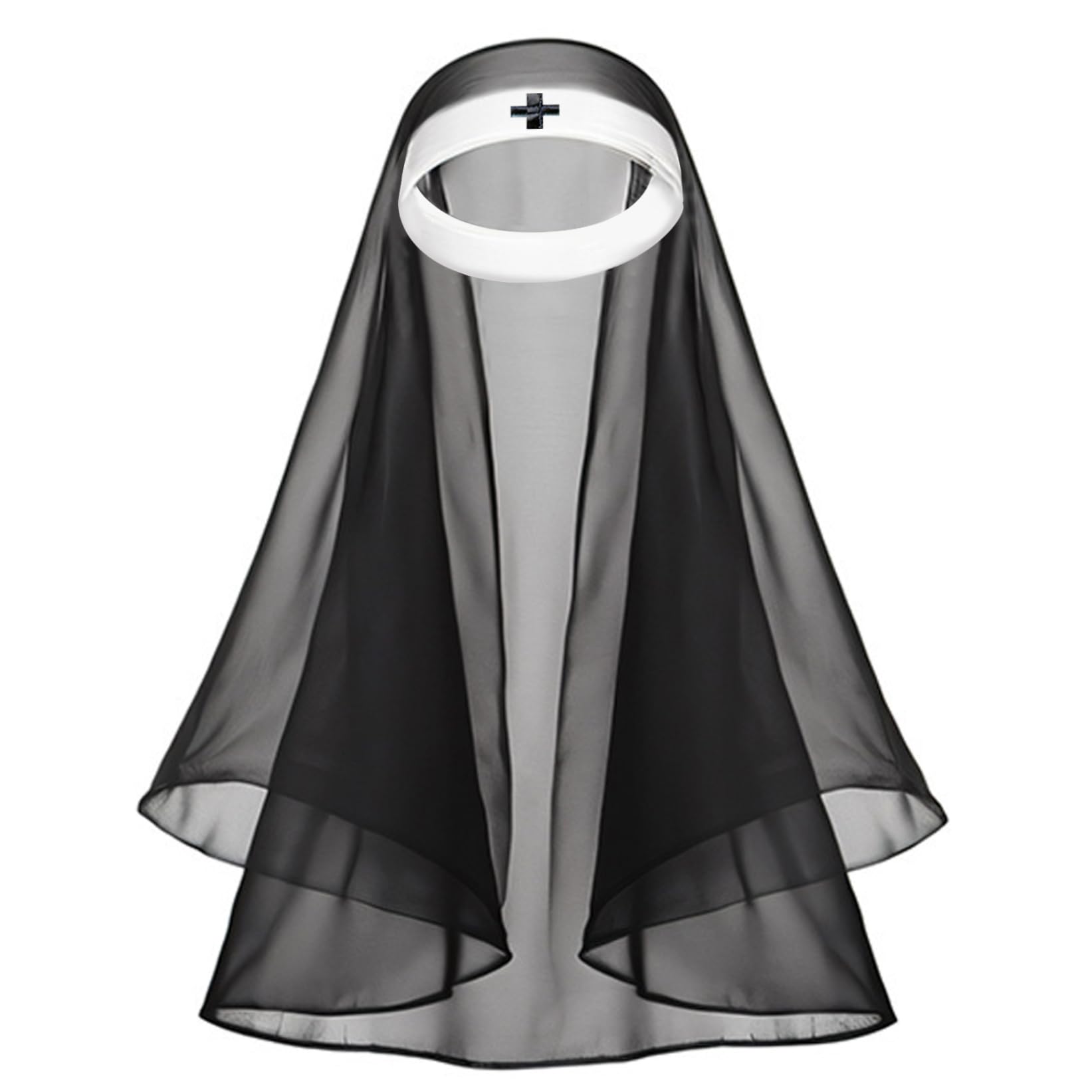 Striegro 1 Pack Nun Costume for Women, Gothic Mesh, Halloween, One Size..