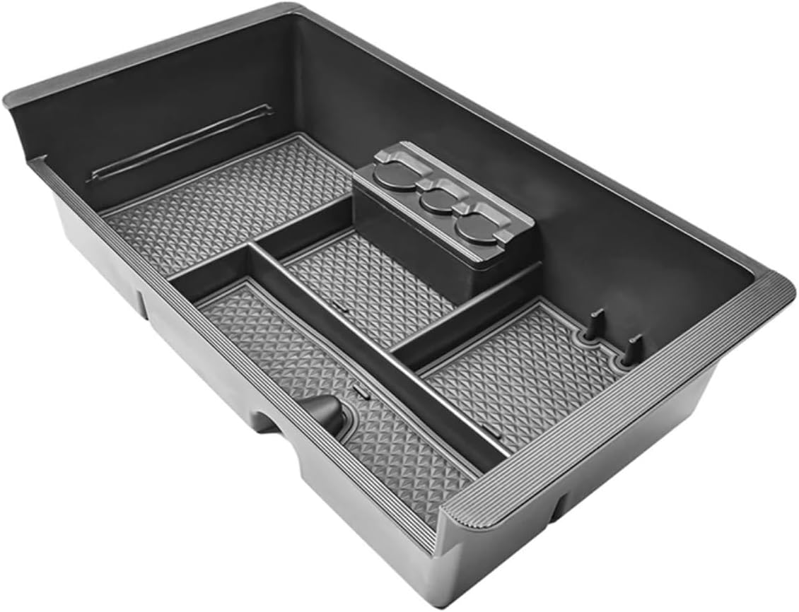 Console Storage Box Compatible With Gmc For Sierra 1500 2500 3500Hd 2015-2019 Auto Center Console Organizer Armrest Storage Box Interior Accessories(Black)