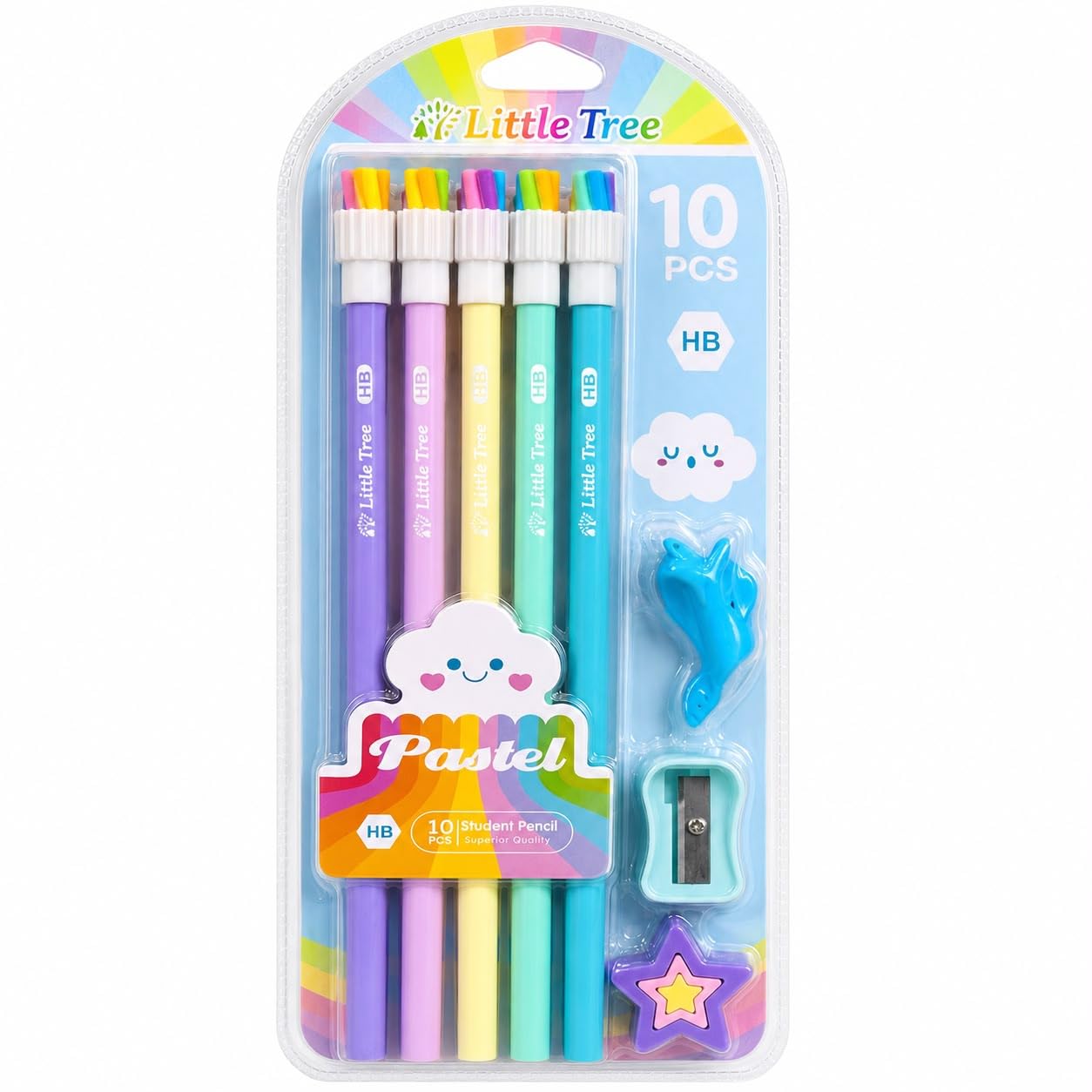 JMK CRAFTS Stylish Mermaid HB Pencils Stationery Kit – Set of 10 Cute Mermaid Pencils with Rubber Tops, Erasers & Pencil Grips | Birthday Return Gift for Kids | Fun School Supplies for Girls & Boys-image-35