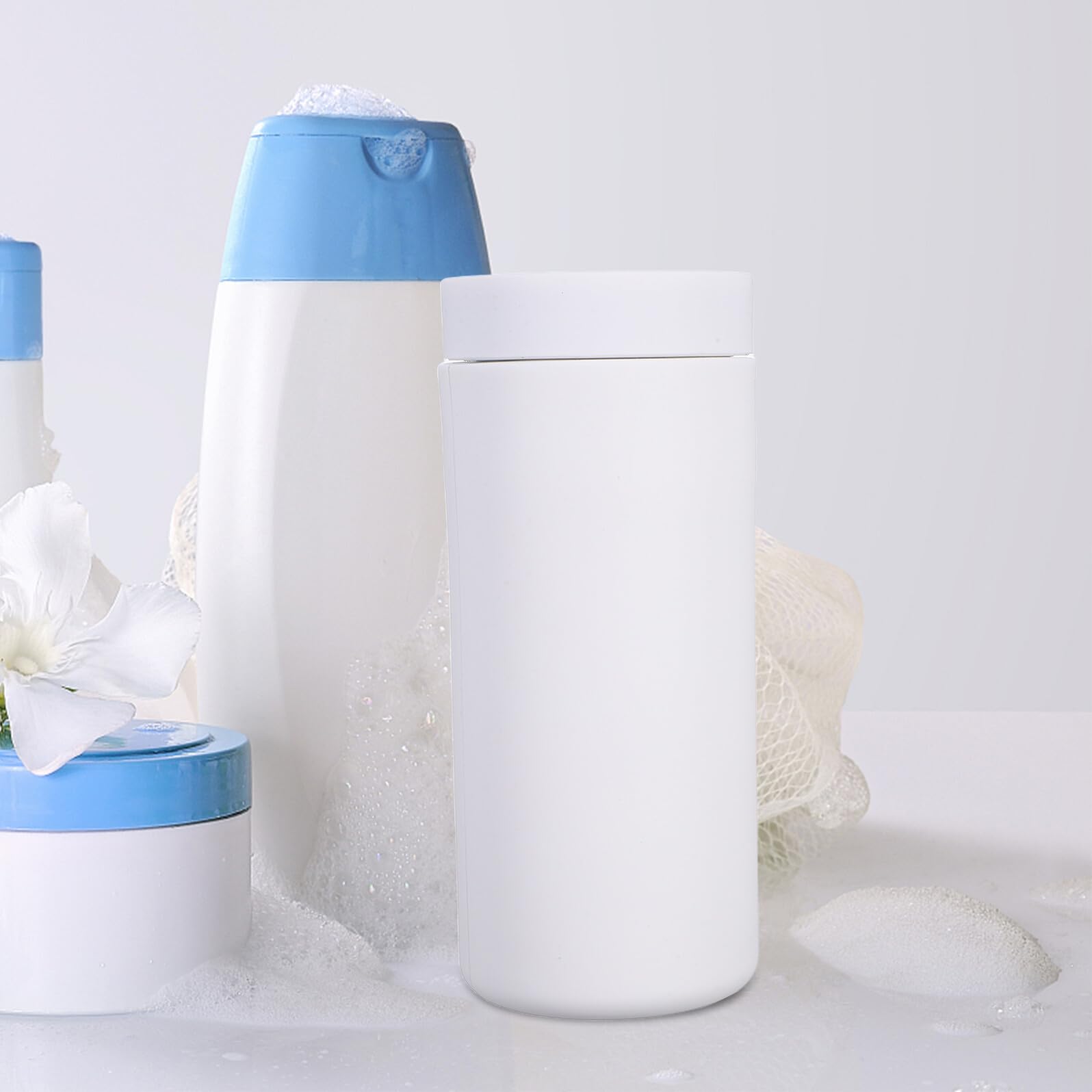 VALICLUD Dispensador de Jabón Líquido Exprimible de Silicona White Botella Recargable para Fregadero y Baño Dosificador Portátil para Lavavajillas y Loción Uso Doméstico y Viajes