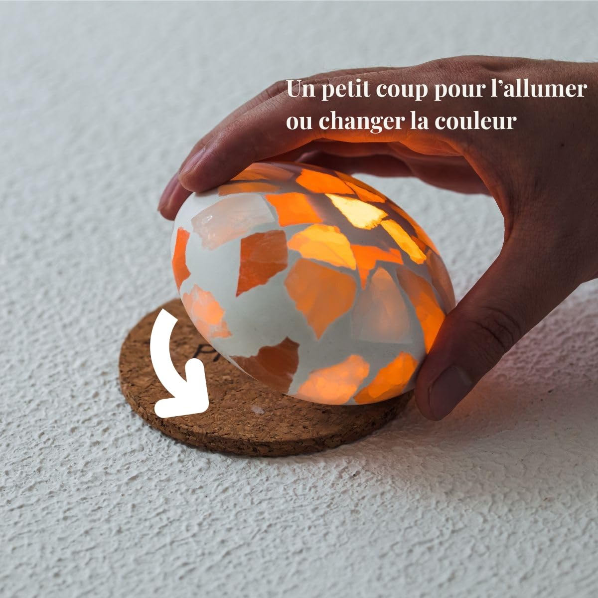 PRANSITO Broken Light Mochi, Original Rechargeable Wireless LED lamp, Bedside Selenite Mood Light with Colour Changing Design - Image 2