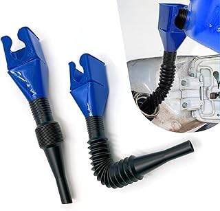 Retractable Auto Fuel Funnel, Flexible Hose, Hands-Free, Spill-Proof, Leak-Proof, Blue, Plastic, 1.77" x 8.07", 0.39" Hose Mouth, For Car, Motorcycle, Petrol, Diesel, Water, Oil
