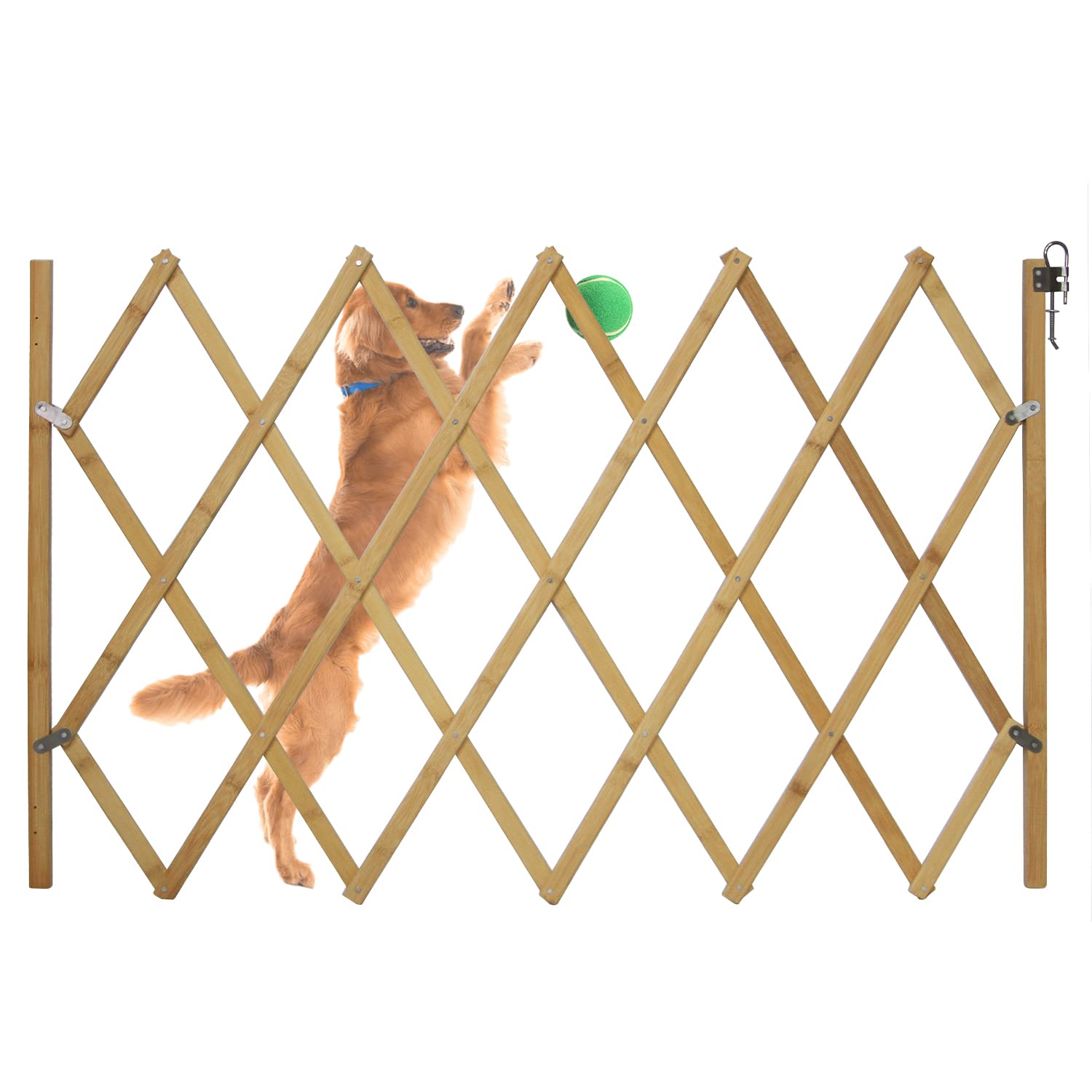 Rubik Large Door Safety Gate Retractable Isolation Fence for Dogs Pets for Doorway Stairs, Foldable Expandable Indoor Outdoor Use for Small Medium Pet Dog (72cm Height)