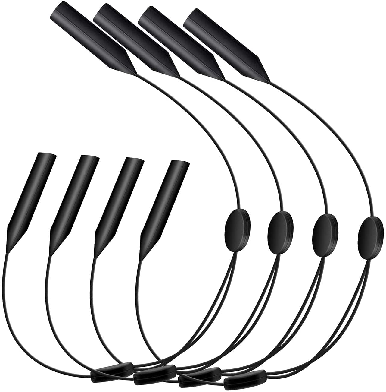 ORiTi Adjustable Glasses Straps, (4 Pack) Universal Sports Sunglasses Strap Chain No Tail Safety Eyeglass String Holder Eyewear Retainer for Men, Women